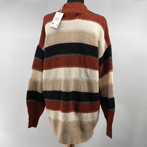 Pink Martini Neutral Sweater Metallic Thread Oversized Cozy Boutique Xs NWT - Picture 8 of 11